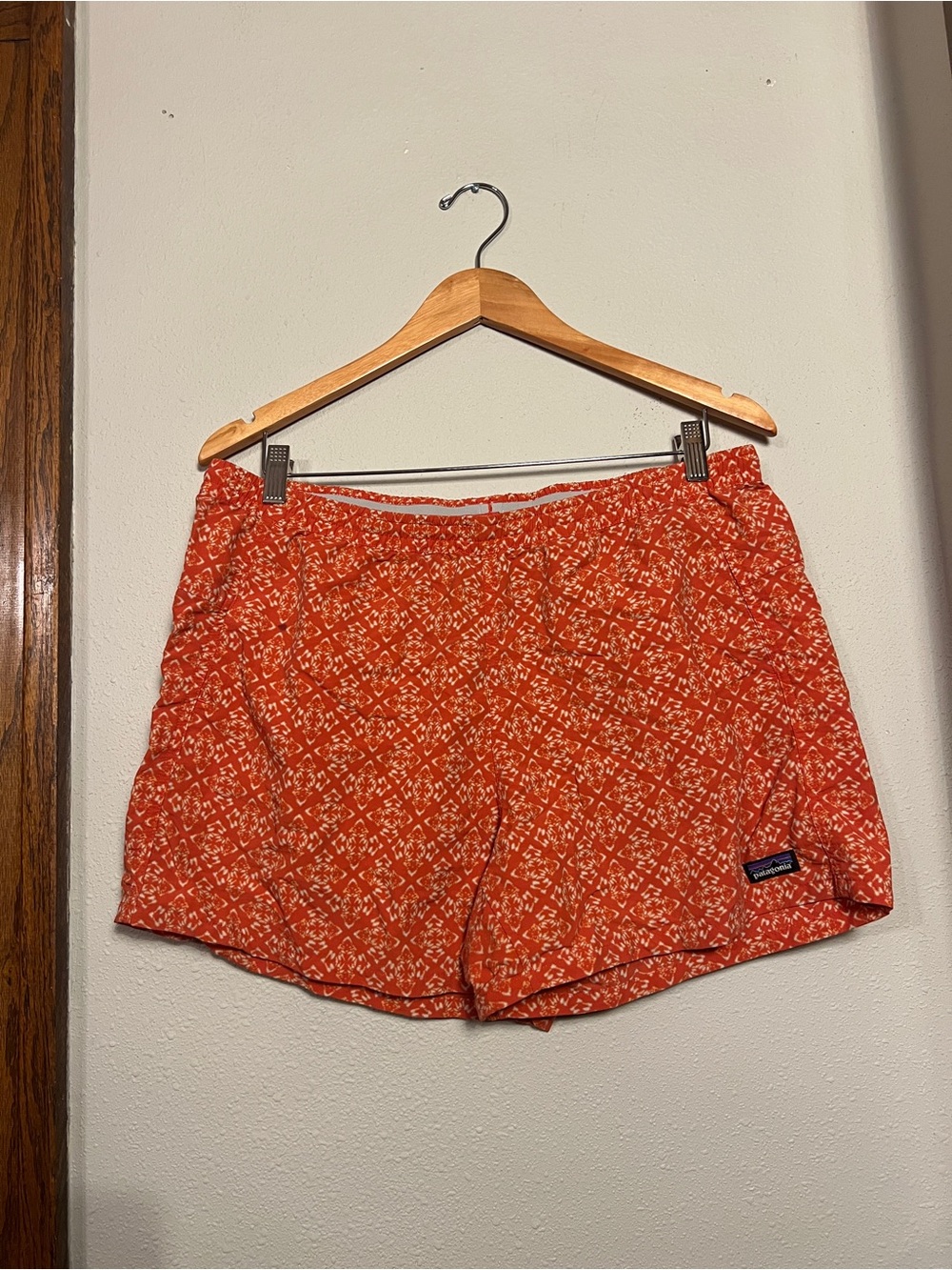 Patagonia Women's Red-Orange Patterned Bermudas